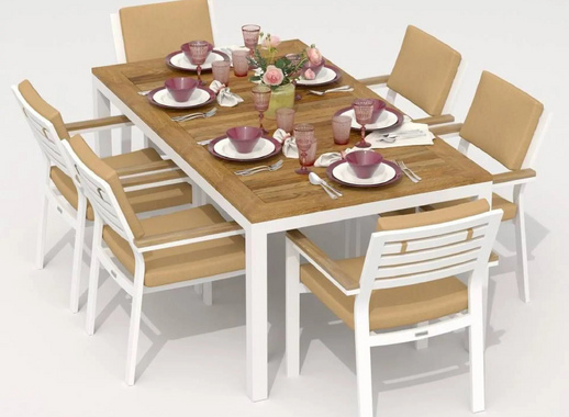 Садовая мебель для отдыха Ideal patio outdoor style TELLA BONTA 180 beige алюминий бежевый : стол, 6 стульев