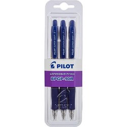 Ручка шариковая автоматическая Pilot BPGP-10R-F-Super Grip синяя (толщина линии 0.32 мм, 3 штуки в наборе)