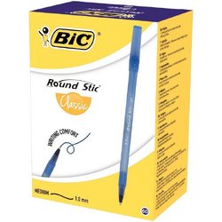 Ручка шариковая одноразовая BIC Round Stic синяя (толщина линии 0.32 мм)