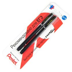 Ручка гелевая для ЕГЭ Pentel Energel черная (толщина линии 0.35 мм, 2 штуки в упаковке)