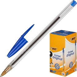 Ручка шариковая одноразовая BIC Cristal цвет чернил синий ,  толщина линии письма  0.32 мм