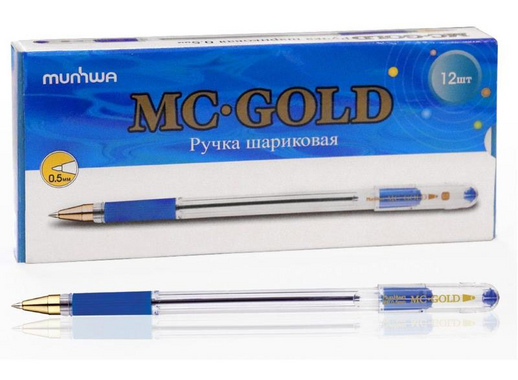 Ручка шариковая MunHwa MC Gold синяя (толщина линии 0.3 мм)