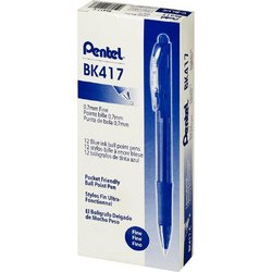 Ручка шариковая автоматическая Pentel BK417-C синяя (толщина линии 0.3 мм)