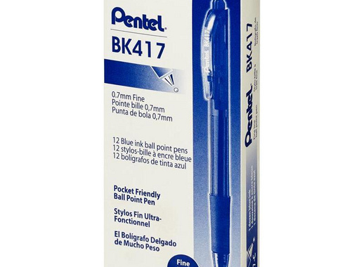 Ручка шариковая автоматическая Pentel BK417-C синяя (толщина линии 0.3 мм)