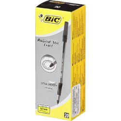 Ручка шариковая одноразовая BIC Round Stic Exact черная (толщина линии 0.28 мм)