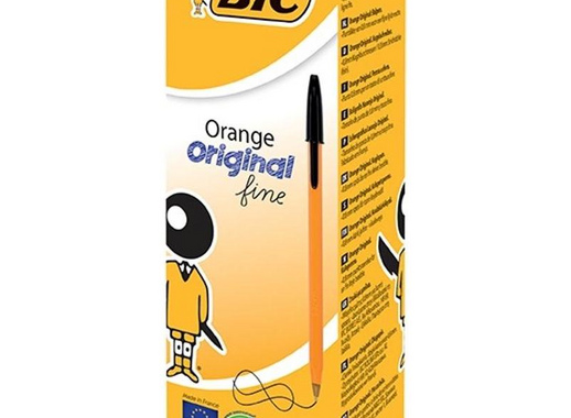 Ручка шариковая одноразовая BIC Orange черная (толщина линии 0.3 мм)