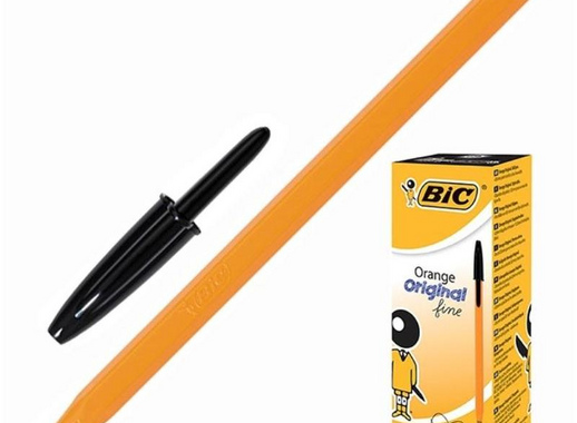 Ручка шариковая одноразовая BIC Orange черная (толщина линии 0.3 мм)