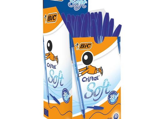 Ручка шариковая одноразовая Bic Cristal Soft синяя (толщина линии 0.35 мм)