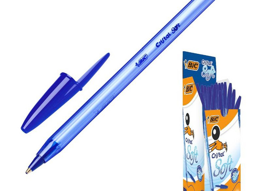 Ручка шариковая одноразовая Bic Cristal Soft синяя (толщина линии 0.35 мм)