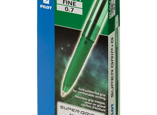 Ручка шариковая Pilot Super Grip BPS-GG-F-G зеленая (толщина линии 0.22 мм)