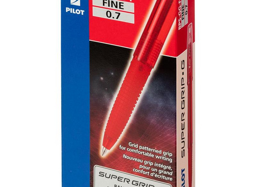 Ручка шариковая Pilot Super Grip BPS-GG-F-R красная (толщина линии 0.22 мм)