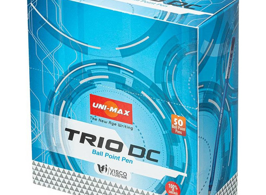 Ручка шариковая одноразовая Unimax Trio DC Fashion голубая (толщина линии 0.7 мм)