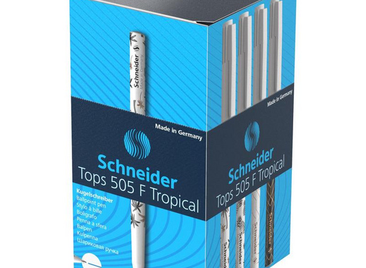 Ручка шариковая Schneider Tops 505 F Light Tropical синяя (в ассортименте, толщина линии 0.4 мм)