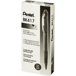 Ручка шариковая автоматическая Pentel BK417-A черная (толщина линии 0.3 мм)