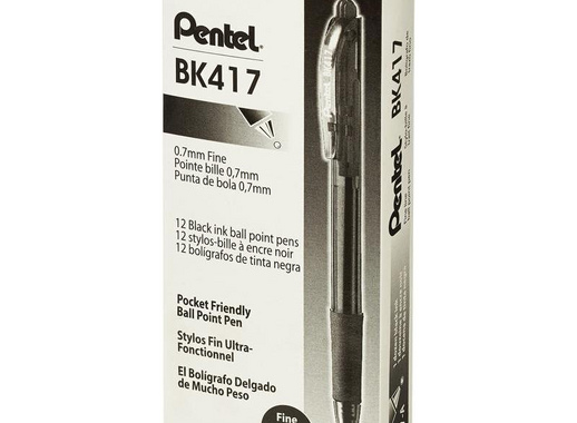 Ручка шариковая автоматическая Pentel BK417-A черная (толщина линии 0.3 мм)