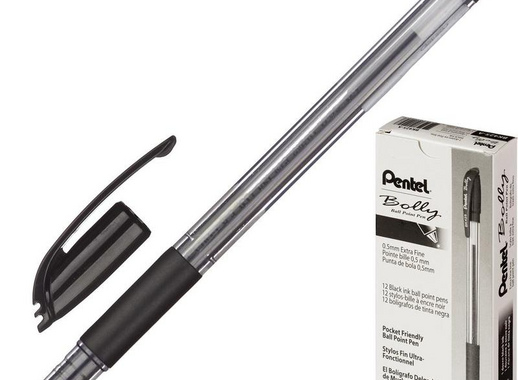 Ручка шариковая Pentel Bolly BK425-A черная (толщина линии 0.25 мм)