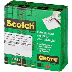 Клейкая лента канцелярская Scotch Magic невидимая матовая 19 мм х 33 м