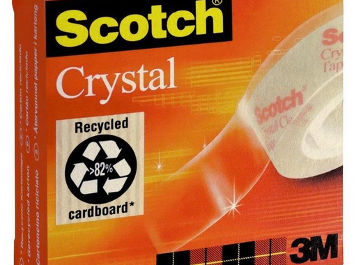 Клейкая лента канцелярская Scotch Crystal прозрачная 19 мм х 33 м