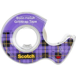 Клейкая лента канцелярская Scotch Satin полуматовая 19 мм х 7.5 м (с диспенсером)