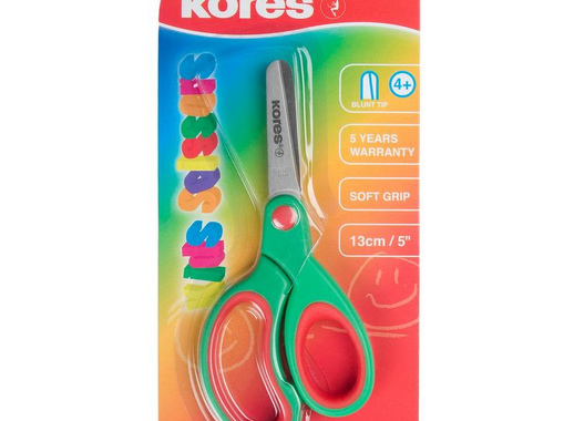 Ножницы детские Kores Softgrip (130 мм, с эргономичными ручками)