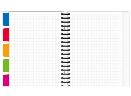 Бизнес-тетрадь креативная Attache Selection Office book 2 А4- 150 листов разноцветная в клетку на спирали 5 разделителей (215x245 мм)