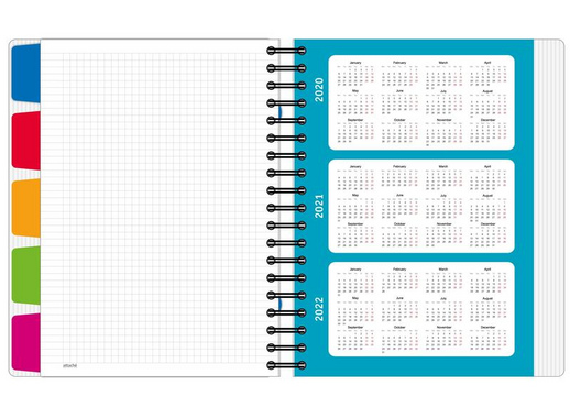 Бизнес-тетрадь креативная Attache Selection Office book 2 А4- 150 листов разноцветная в клетку на спирали 5 разделителей (215x245 мм)