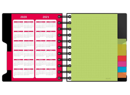 Блокнот Attache Selection Office book A6 200 листов черный в клетку 5 разделителей на спирали (141х141 мм)