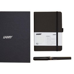 Записная книжка А6 96 листов мягкий переплет коричневый + ручка перьевая LAMY Safari