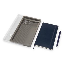 Набор Classic блокнот Moleskine A5- 120 листов синий в линейку на сшивке (130x210 мм) + ручка