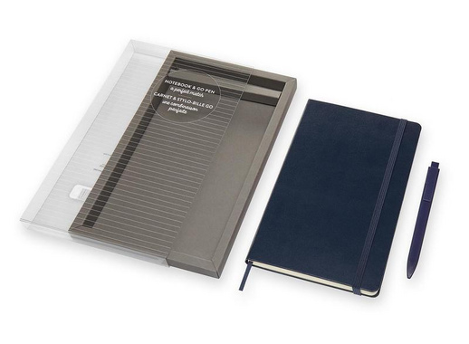 Набор Classic блокнот Moleskine A5- 120 листов синий в линейку на сшивке (130x210 мм) + ручка