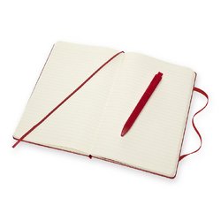 Набор Classic блокнот Moleskine A5- 120 листов красный в линейку на сшивке (130x210 мм) + ручка