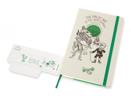 Блокнот Moleskine Le Wizard of Oz Large A5 120 листов в линейку белый/зеленый на сшивке (130x210 мм)