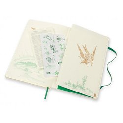 Блокнот Moleskine Le Wizard of Oz Large A5 120 листов в линейку белый/зеленый на сшивке (130x210 мм)