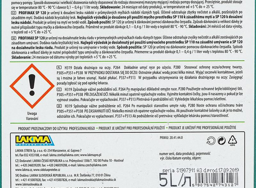 Ополаскиватель для посудомоечных машин Lakma Profimax SP120 5 л (концентрат)