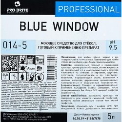 Моющее средство для стекол Pro-Brite Blue Window (014-5) 5 л (готовое к применению средство)