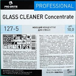 Моющее средство для стекол с нашатырным спиртом Pro-Brite Glass Cleaner Concentrate (127-5) 5 л (концентрат)