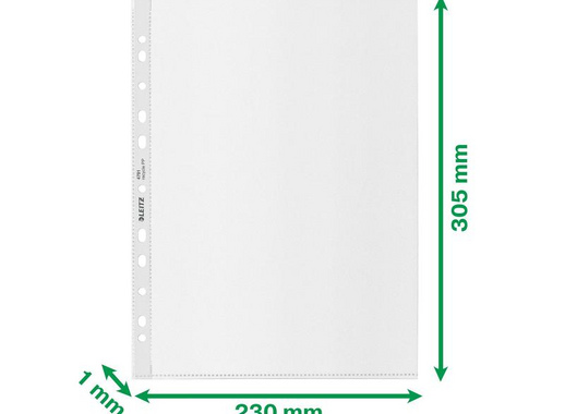 Файл-вкладыш Leitz Re:Сycle A4 100 мкм прозрачный гладкий 100 штук в упаковке