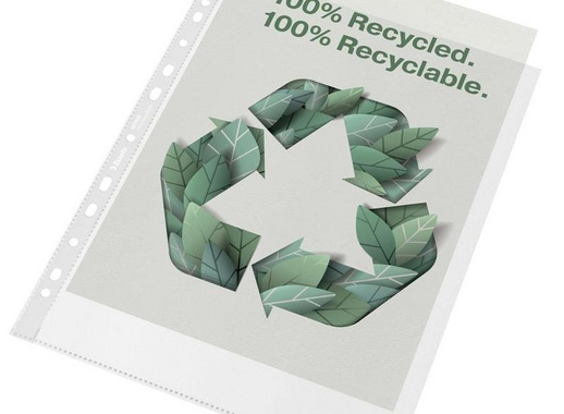 Файл-вкладыш Esselte Recycled 70 мкм прозрачный рифленый 100 штук в упаковке