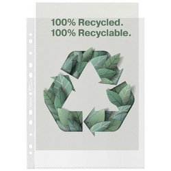 Файл-вкладыш Esselte Recycled 70 мкм прозрачный рифленый 100 штук в упаковке