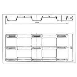 Паллет пластиковый Ласар 1200х800х130мм черный