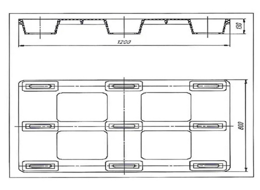 Паллет пластиковый Ласар 1200х800х130мм черный