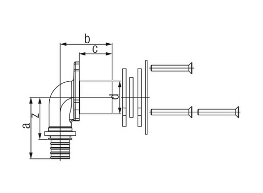 Угольник настенный Rehau 16-Rp1/2x28 RX+ для гипсокартонных плит