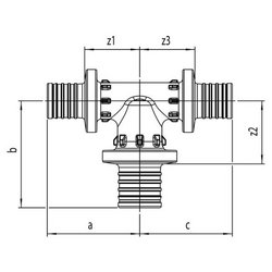 Тройник Rehau PX 25х32х25 мм, полифенилсульфон 160106