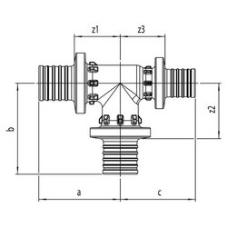 Тройник Rehau PX 25х25х16 мм, полифенилсульфон 160072