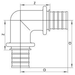 Угольник Rehau Rautherm S 17 мм 90°, оцинкованная латунь 258897