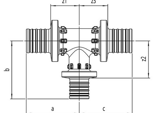 Тройник Rehau PX 25х20х25 мм, полифенилсульфон 160063