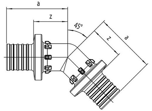 Угольник Rehau PX 25x25 мм 45°, полифенилсульфон 160053