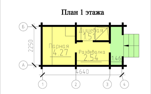 Проект бани из бруса О-016