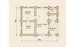 Проект деревянной бани из бревна Б-14.