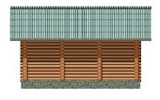 Проект деревянной бани из бревна Б-16.